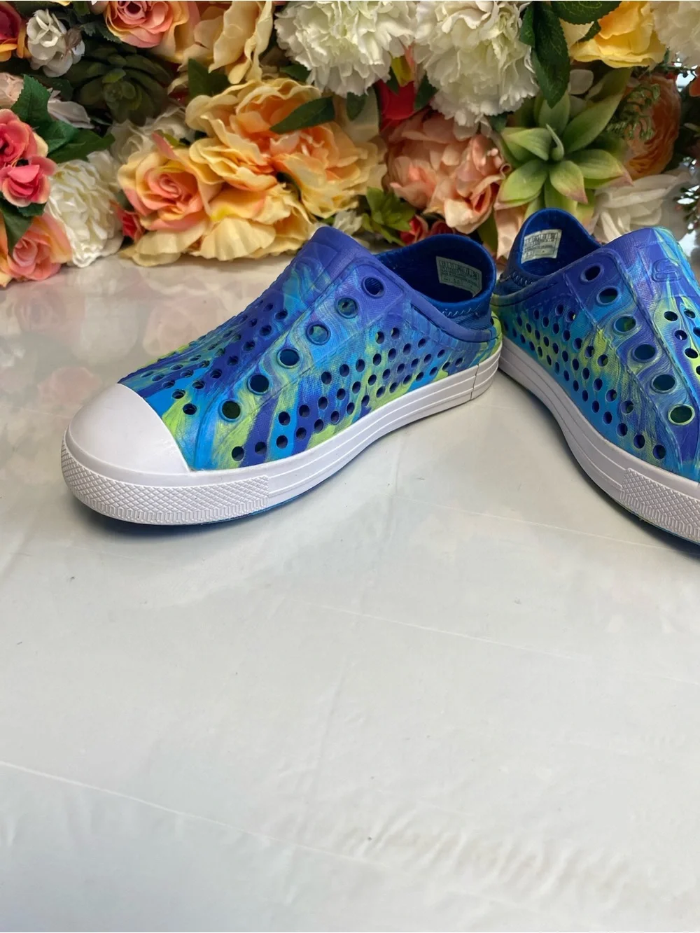 Skechers Foamies Guzman Steps Solar Surge Slip-On Blue/Lime Toddler 12